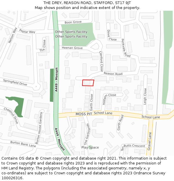 THE DREY, REASON ROAD, STAFFORD, ST17 9JT: Location map and indicative extent of plot
