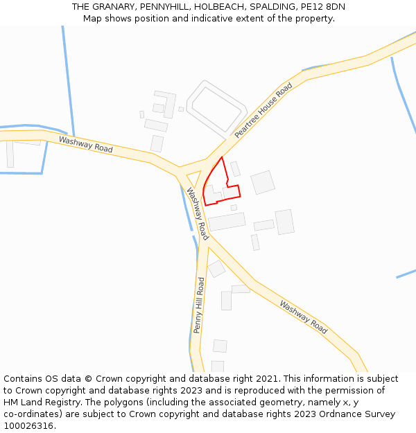 THE GRANARY, PENNYHILL, HOLBEACH, SPALDING, PE12 8DN: Location map and indicative extent of plot
