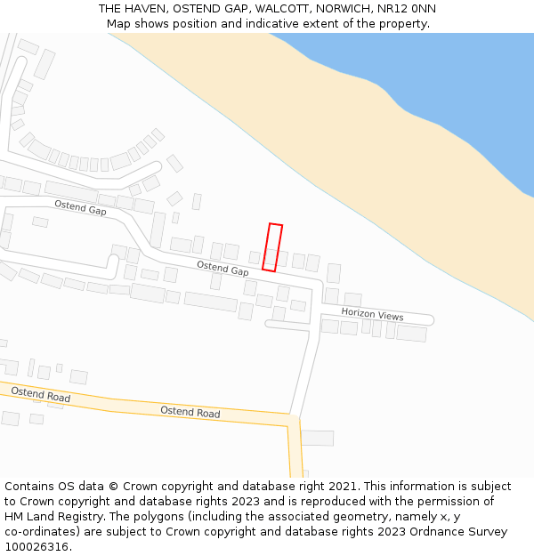 THE HAVEN, OSTEND GAP, WALCOTT, NORWICH, NR12 0NN: Location map and indicative extent of plot