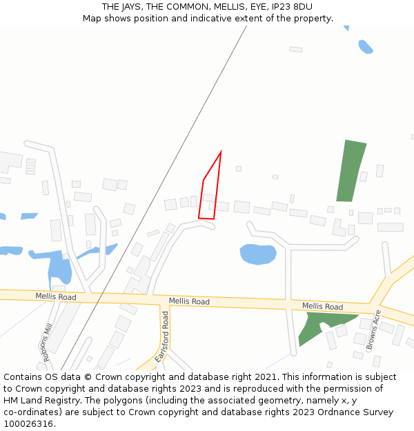 THE JAYS, THE COMMON, MELLIS, EYE, IP23 8DU: Location map and indicative extent of plot