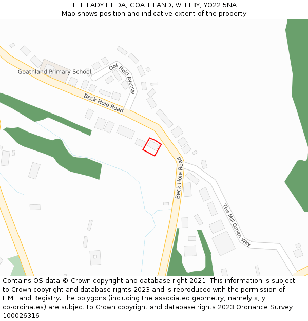 THE LADY HILDA, GOATHLAND, WHITBY, YO22 5NA: Location map and indicative extent of plot