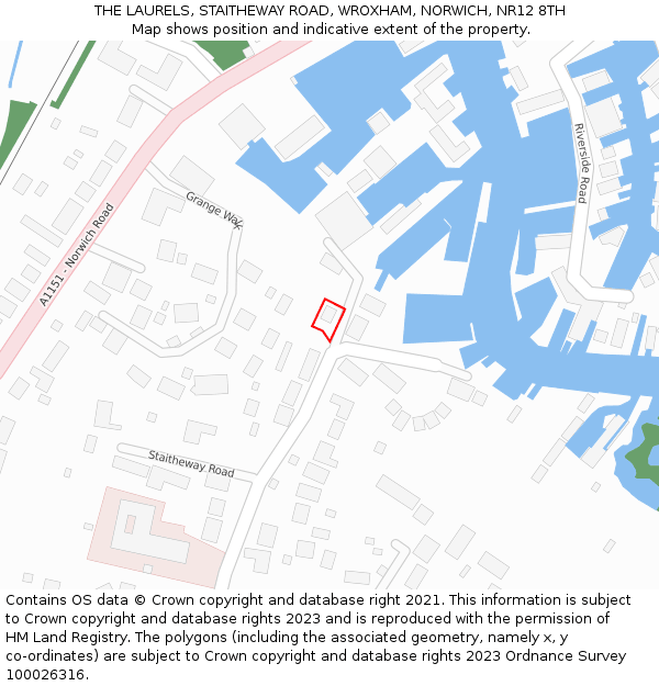 THE LAURELS, STAITHEWAY ROAD, WROXHAM, NORWICH, NR12 8TH: Location map and indicative extent of plot