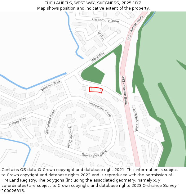 THE LAURELS, WEST WAY, SKEGNESS, PE25 1DZ: Location map and indicative extent of plot