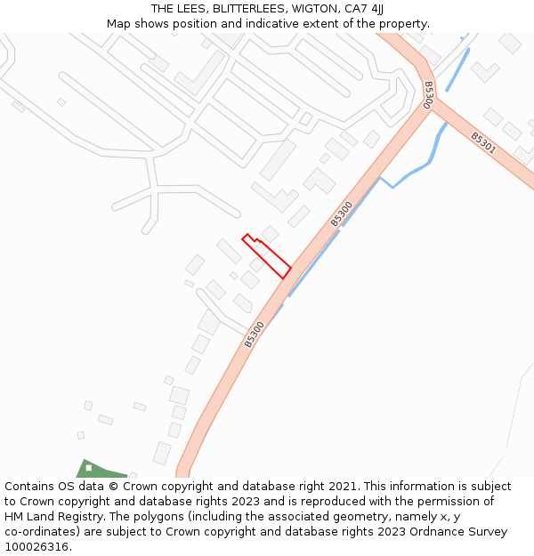 THE LEES, BLITTERLEES, WIGTON, CA7 4JJ: Location map and indicative extent of plot