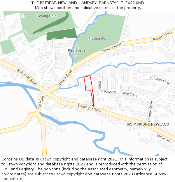 THE RETREAT, NEWLAND, LANDKEY, BARNSTAPLE, EX32 0ND: Location map and indicative extent of plot