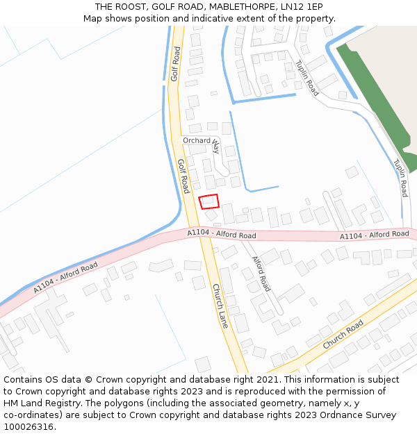 THE ROOST, GOLF ROAD, MABLETHORPE, LN12 1EP: Location map and indicative extent of plot