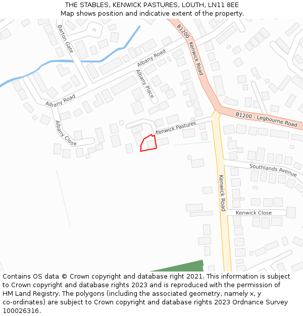 THE STABLES, KENWICK PASTURES, LOUTH, LN11 8EE: Location map and indicative extent of plot