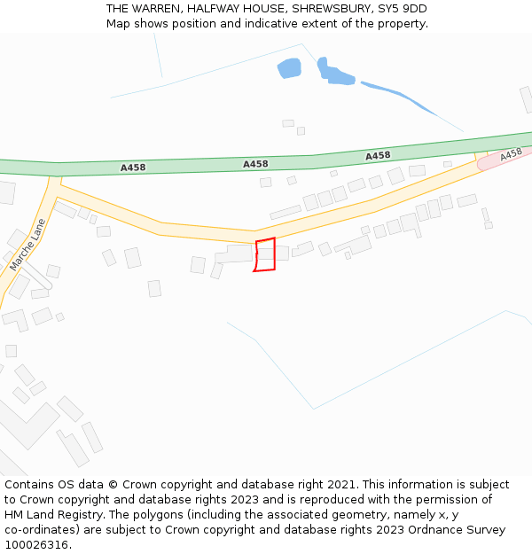THE WARREN, HALFWAY HOUSE, SHREWSBURY, SY5 9DD: Location map and indicative extent of plot