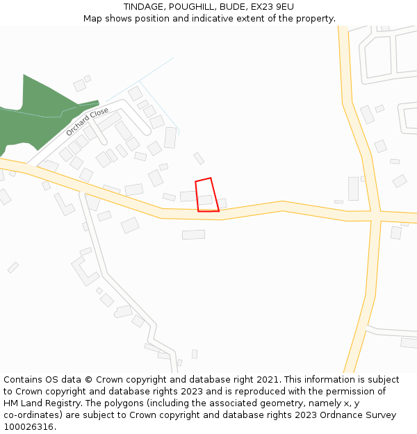 TINDAGE, POUGHILL, BUDE, EX23 9EU: Location map and indicative extent of plot