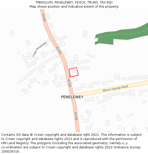 TREKOLVIN, PENELEWEY, FEOCK, TRURO, TR3 6QY: Location map and indicative extent of plot