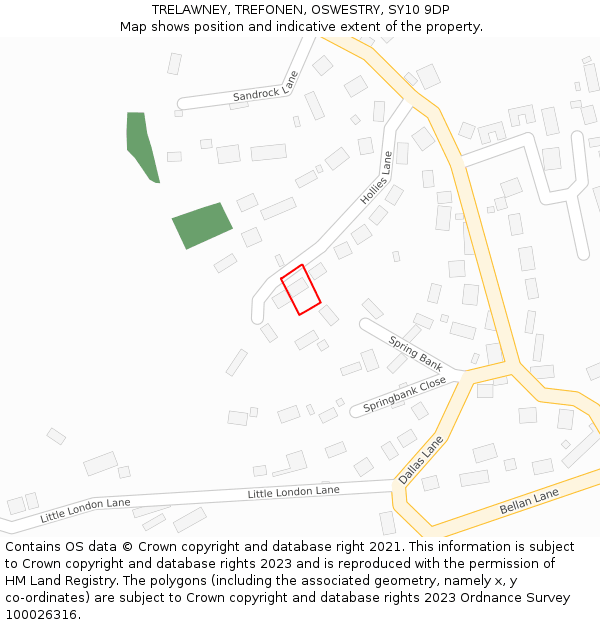 TRELAWNEY, TREFONEN, OSWESTRY, SY10 9DP: Location map and indicative extent of plot