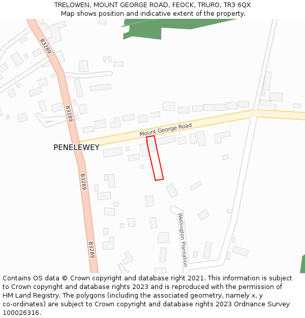 TRELOWEN, MOUNT GEORGE ROAD, FEOCK, TRURO, TR3 6QX: Location map and indicative extent of plot