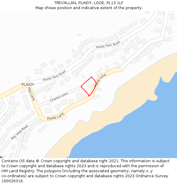 TREVALLAN, PLAIDY, LOOE, PL13 1LF: Location map and indicative extent of plot