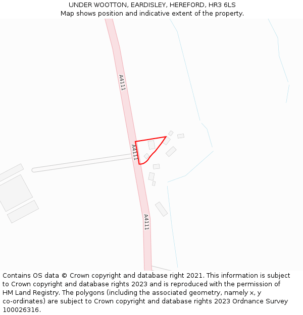 UNDER WOOTTON, EARDISLEY, HEREFORD, HR3 6LS: Location map and indicative extent of plot