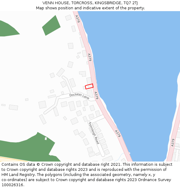 VENN HOUSE, TORCROSS, KINGSBRIDGE, TQ7 2TJ: Location map and indicative extent of plot