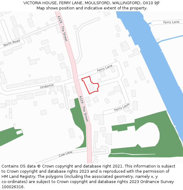 VICTORIA HOUSE, FERRY LANE, MOULSFORD, WALLINGFORD, OX10 9JF: Location map and indicative extent of plot
