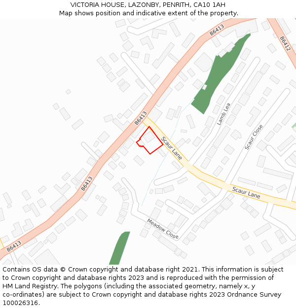 VICTORIA HOUSE, LAZONBY, PENRITH, CA10 1AH: Location map and indicative extent of plot