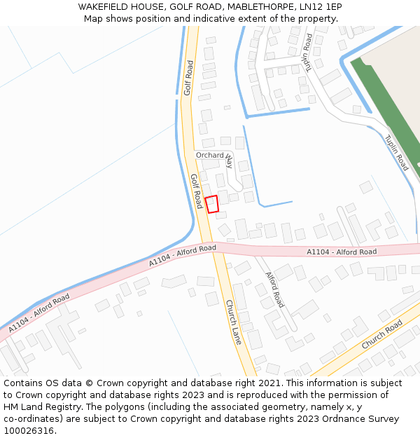 WAKEFIELD HOUSE, GOLF ROAD, MABLETHORPE, LN12 1EP: Location map and indicative extent of plot