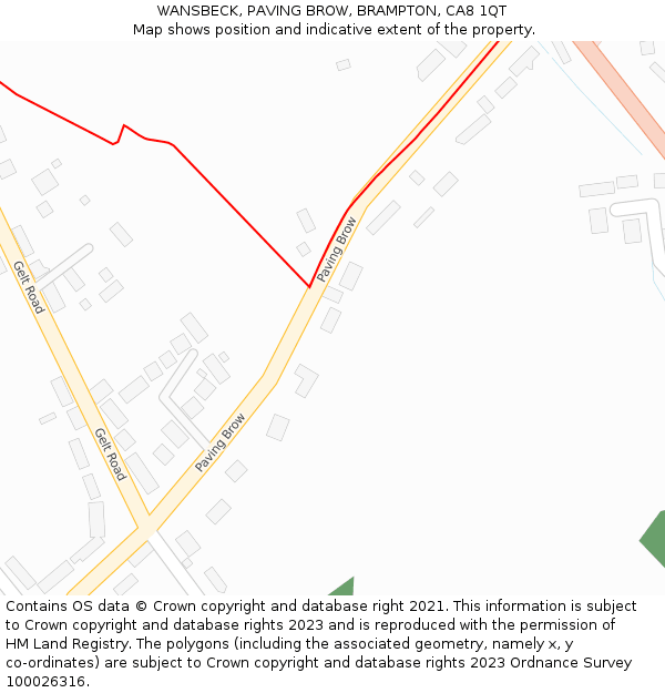 WANSBECK, PAVING BROW, BRAMPTON, CA8 1QT: Location map and indicative extent of plot