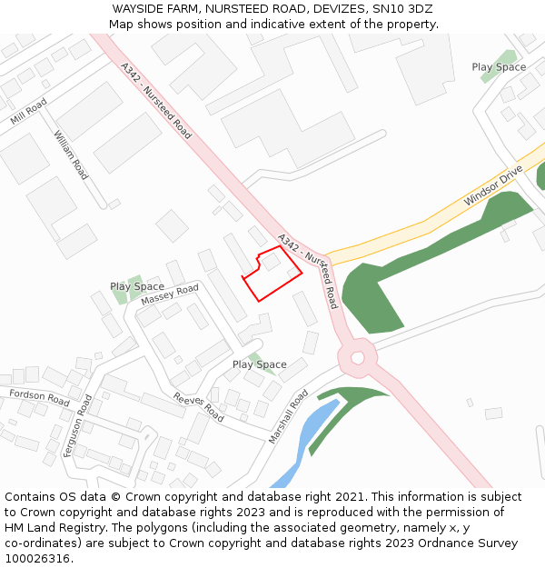 WAYSIDE FARM, NURSTEED ROAD, DEVIZES, SN10 3DZ: Location map and indicative extent of plot