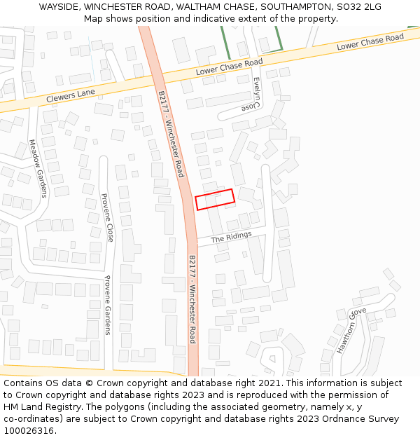 WAYSIDE, WINCHESTER ROAD, WALTHAM CHASE, SOUTHAMPTON, SO32 2LG: Location map and indicative extent of plot