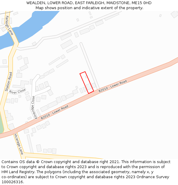 WEALDEN, LOWER ROAD, EAST FARLEIGH, MAIDSTONE, ME15 0HD: Location map and indicative extent of plot