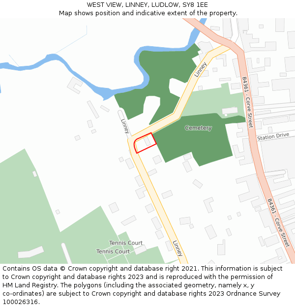WEST VIEW, LINNEY, LUDLOW, SY8 1EE: Location map and indicative extent of plot