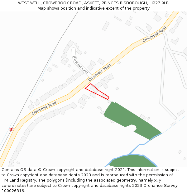 WEST WELL, CROWBROOK ROAD, ASKETT, PRINCES RISBOROUGH, HP27 9LR: Location map and indicative extent of plot