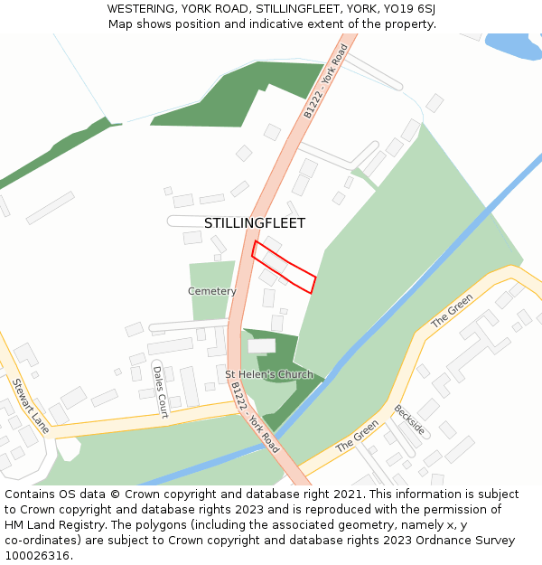WESTERING, YORK ROAD, STILLINGFLEET, YORK, YO19 6SJ: Location map and indicative extent of plot