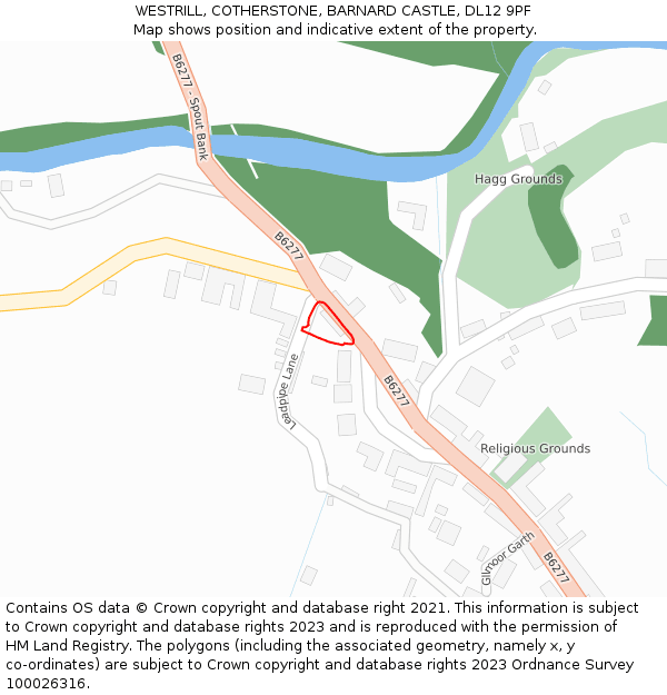 WESTRILL, COTHERSTONE, BARNARD CASTLE, DL12 9PF: Location map and indicative extent of plot