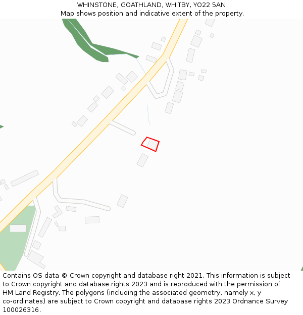 WHINSTONE, GOATHLAND, WHITBY, YO22 5AN: Location map and indicative extent of plot