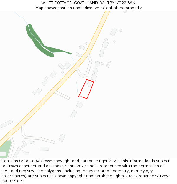 WHITE COTTAGE, GOATHLAND, WHITBY, YO22 5AN: Location map and indicative extent of plot