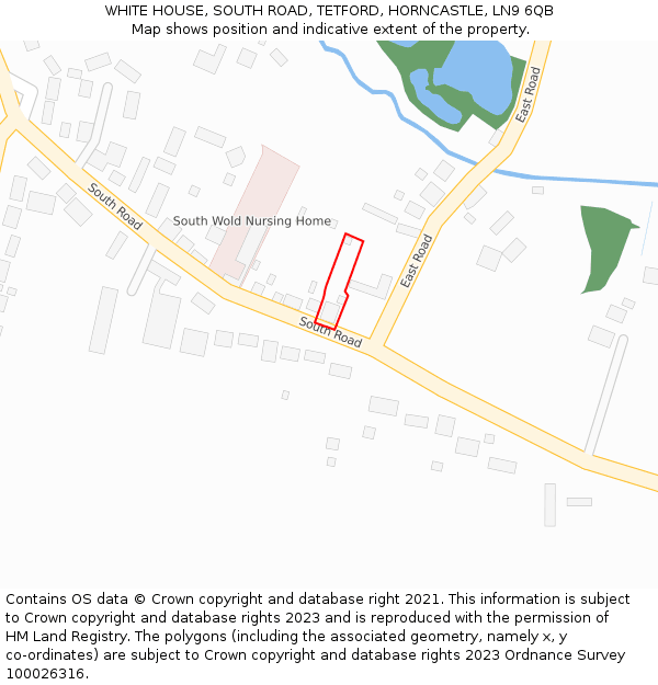 WHITE HOUSE, SOUTH ROAD, TETFORD, HORNCASTLE, LN9 6QB: Location map and indicative extent of plot