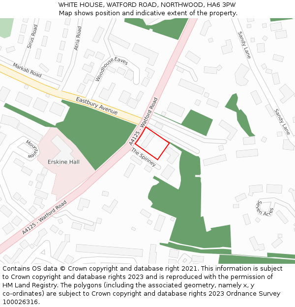 WHITE HOUSE, WATFORD ROAD, NORTHWOOD, HA6 3PW: Location map and indicative extent of plot