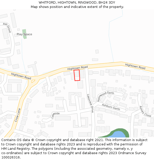 WHITFORD, HIGHTOWN, RINGWOOD, BH24 3DY: Location map and indicative extent of plot