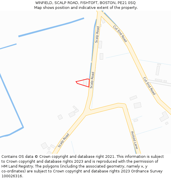 WINFIELD, SCALP ROAD, FISHTOFT, BOSTON, PE21 0SQ: Location map and indicative extent of plot