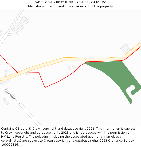 WINTHORN, KIRKBY THORE, PENRITH, CA10 1XP: Location map and indicative extent of plot