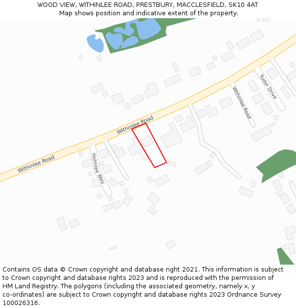 WOOD VIEW, WITHINLEE ROAD, PRESTBURY, MACCLESFIELD, SK10 4AT: Location map and indicative extent of plot