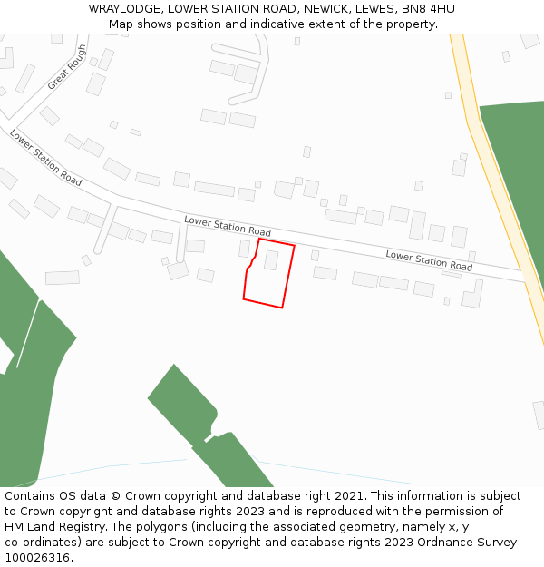 WRAYLODGE, LOWER STATION ROAD, NEWICK, LEWES, BN8 4HU: Location map and indicative extent of plot