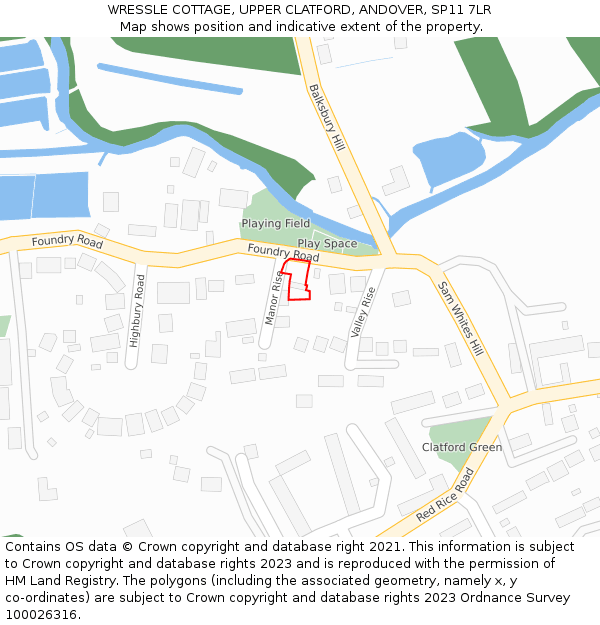 WRESSLE COTTAGE, UPPER CLATFORD, ANDOVER, SP11 7LR: Location map and indicative extent of plot