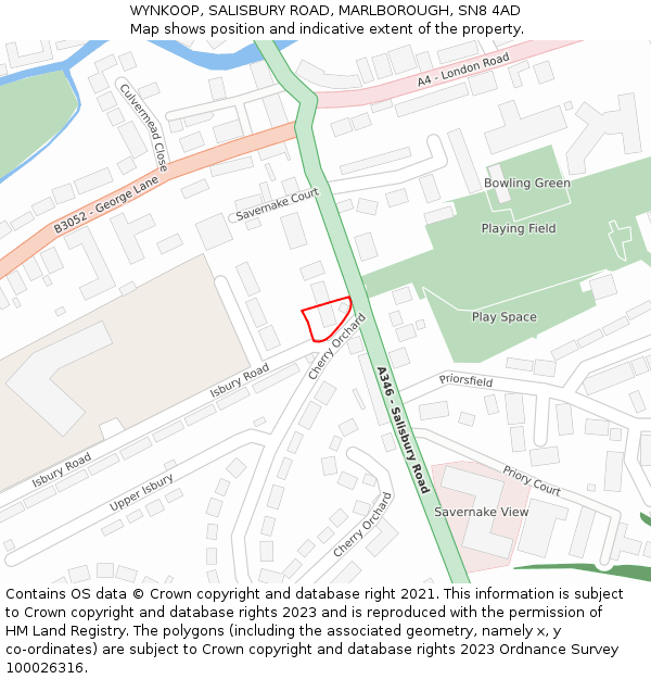 WYNKOOP, SALISBURY ROAD, MARLBOROUGH, SN8 4AD: Location map and indicative extent of plot