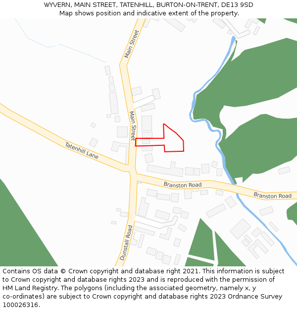 WYVERN, MAIN STREET, TATENHILL, BURTON-ON-TRENT, DE13 9SD: Location map and indicative extent of plot
