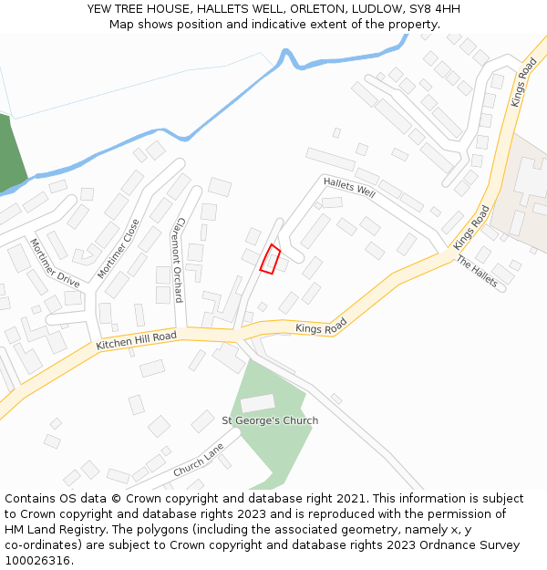 YEW TREE HOUSE, HALLETS WELL, ORLETON, LUDLOW, SY8 4HH: Location map and indicative extent of plot