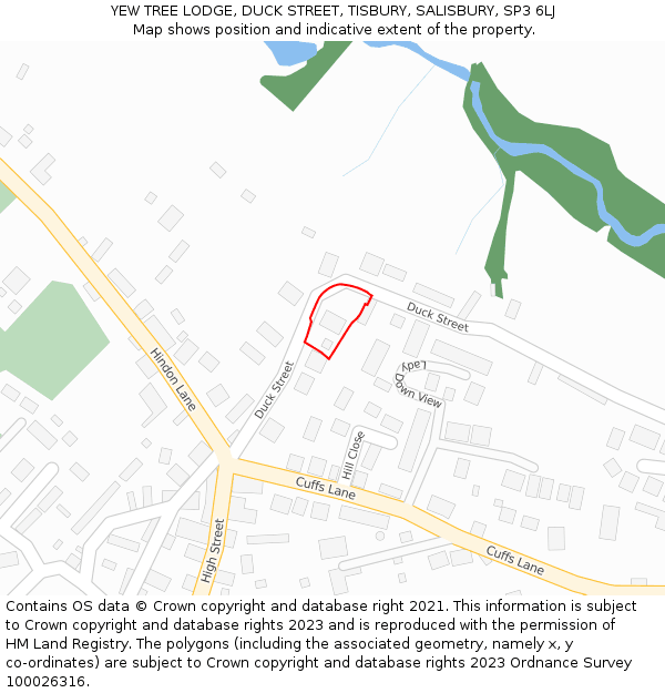 YEW TREE LODGE, DUCK STREET, TISBURY, SALISBURY, SP3 6LJ: Location map and indicative extent of plot