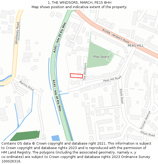 1, THE WINDSORS, MARCH, PE15 8HH: Location map and indicative extent of plot