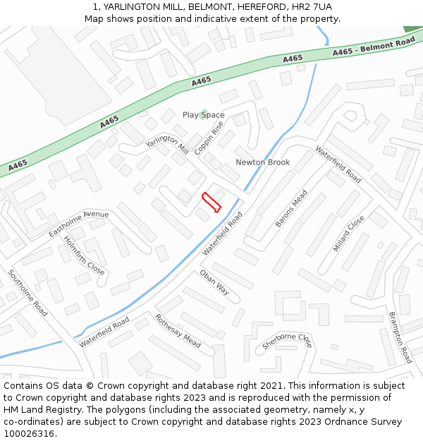 1, YARLINGTON MILL, BELMONT, HEREFORD, HR2 7UA: Location map and indicative extent of plot