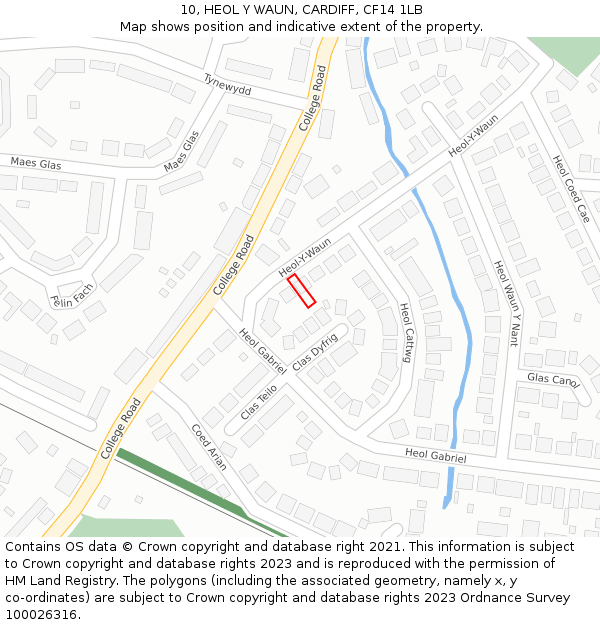 10, HEOL Y WAUN, CARDIFF, CF14 1LB: Location map and indicative extent of plot