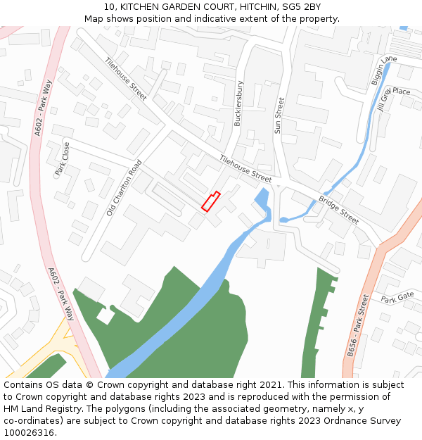 10, KITCHEN GARDEN COURT, HITCHIN, SG5 2BY: Location map and indicative extent of plot
