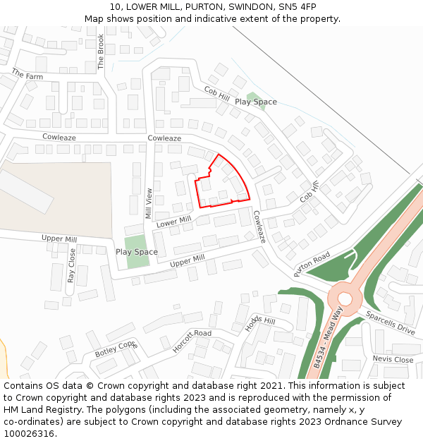 10, LOWER MILL, PURTON, SWINDON, SN5 4FP: Location map and indicative extent of plot