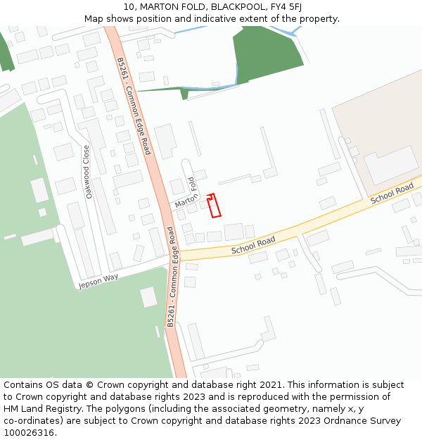 10, MARTON FOLD, BLACKPOOL, FY4 5FJ: Location map and indicative extent of plot